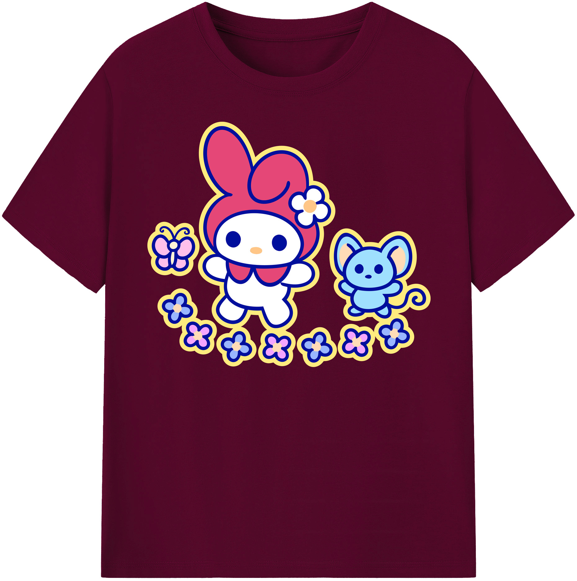 （画像用） Hello Kitty ハローキティ レディースカジュアルプリントTシャツ（綿100％）